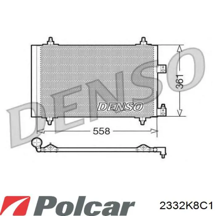 Радіатор кондиціонера 2332K8C1 Polcar