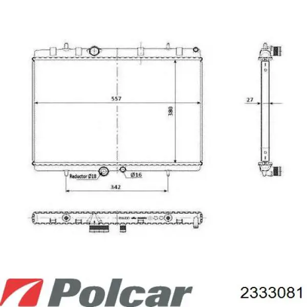 2333081 Polcar радіатор охолодження двигуна