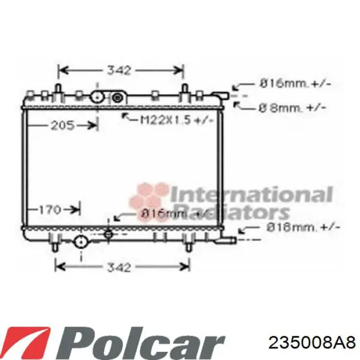 Радіатор охолодження двигуна 235008A8 Polcar