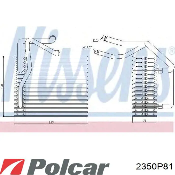 2350P81 Polcar радіатор кондиціонера салонний, випарник