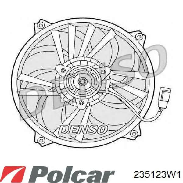 235123W1 Polcar електровентилятор охолодження в зборі (двигун + крильчатка)