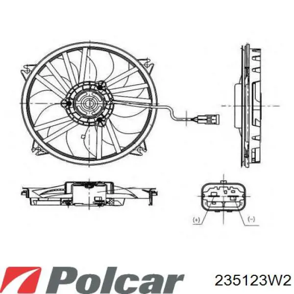 571023W3 Polcar Електровентилятор радіатора