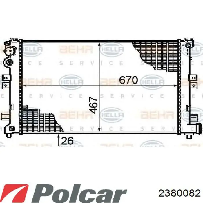 2380082 Polcar Радіатор охолодження двигуна