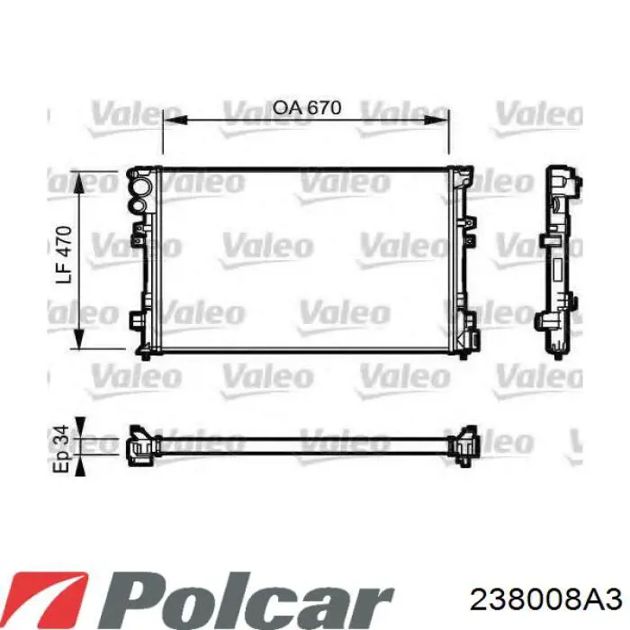238008A3 Polcar радіатор охолодження двигуна