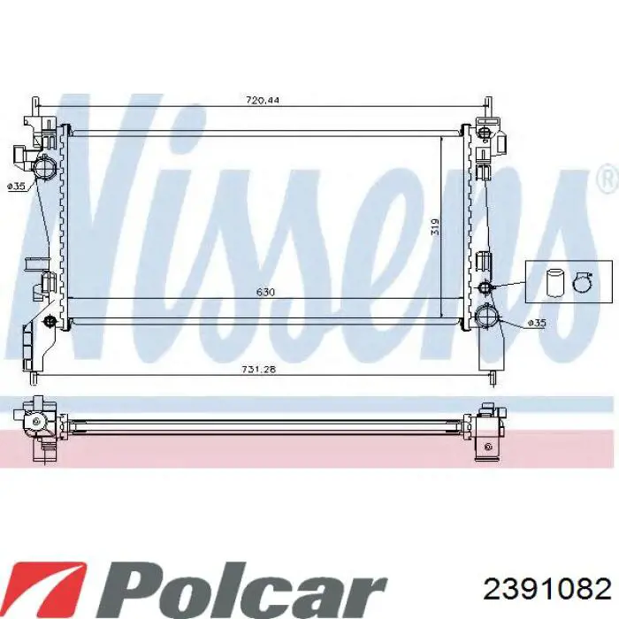2391082 Polcar радіатор охолодження двигуна
