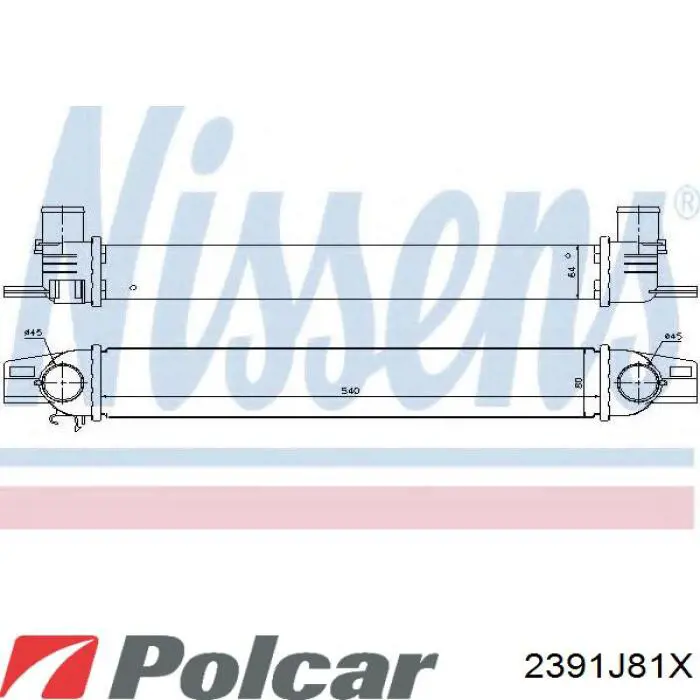 Радіатор интеркуллера 2391J81X Polcar