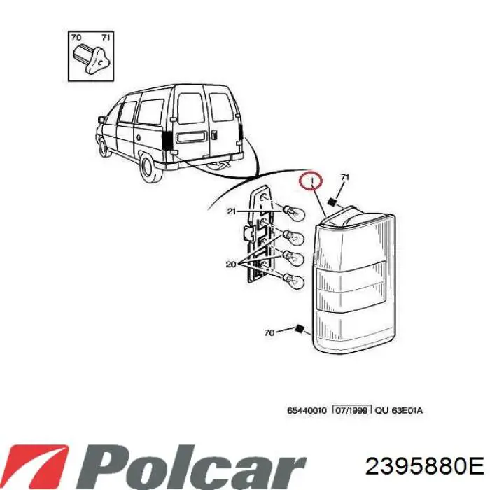 Задня права фара 2395880E Polcar