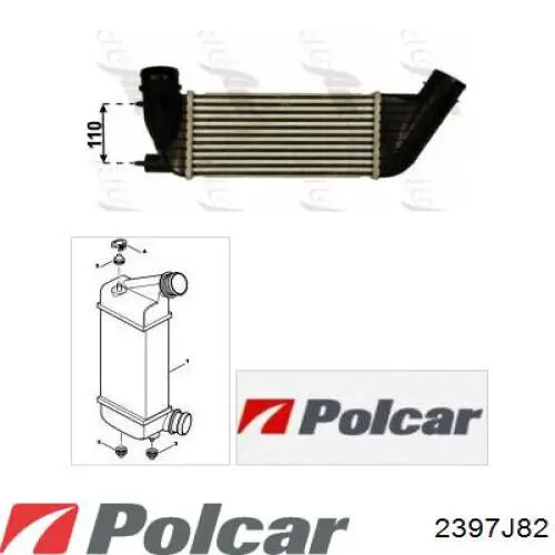 Купити 2397J82 Polcar Радіатор интеркуллера