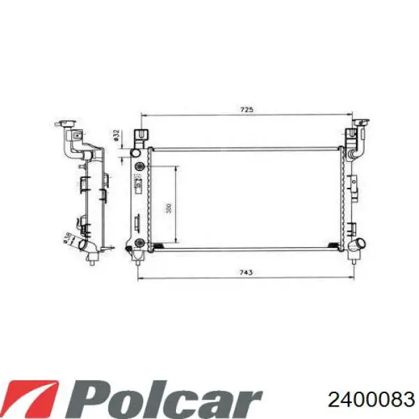 2400083 Polcar радіатор охолодження двигуна