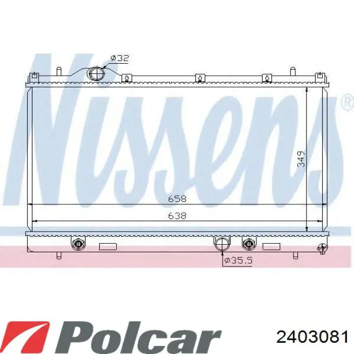 Радіатор основний Polcar 2403081 ціна, від 121.69 USD