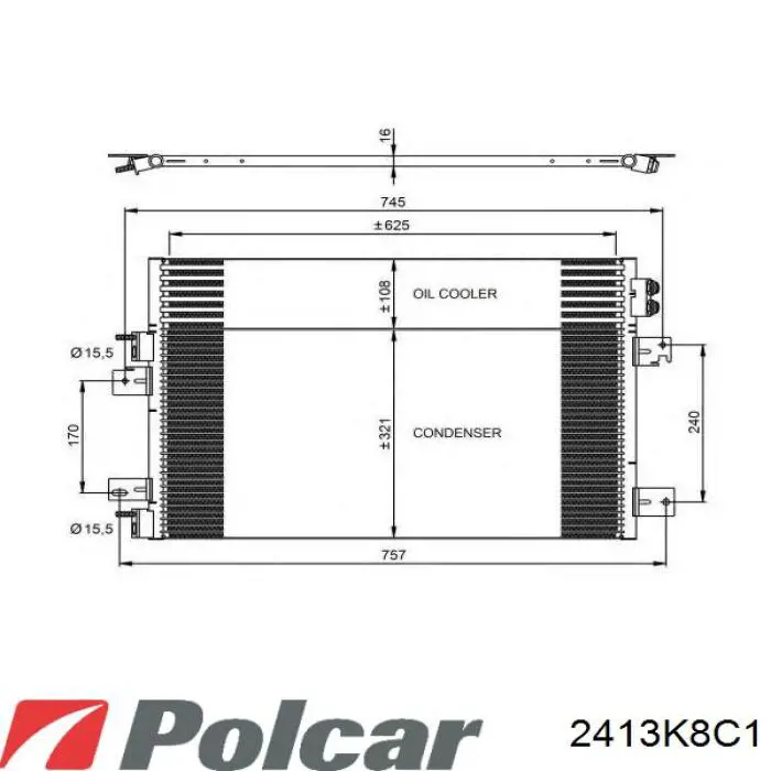2413K8C1 Polcar радіатор кондиціонера