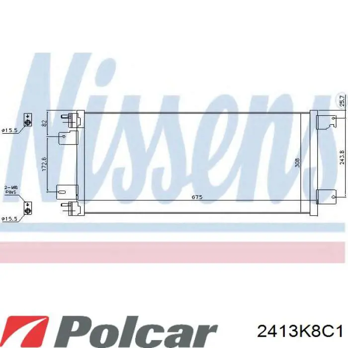 Радіатор кондиціонера 2413K8C1 Polcar