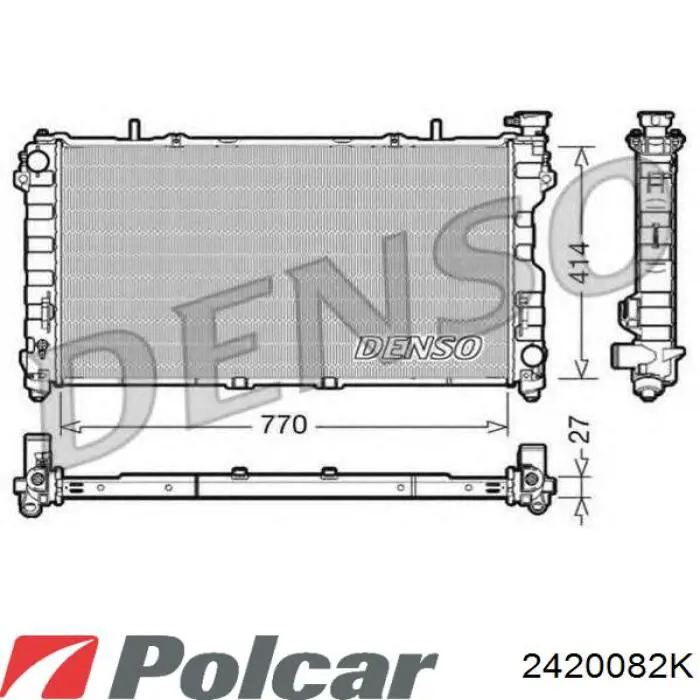 Купити 2420082K Polcar Радіатор двигуна