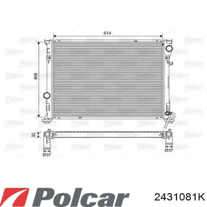2431081K Polcar Радіатор охолодження двигуна