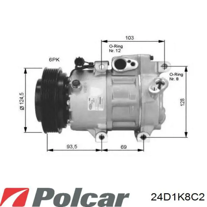 Конденсатор кондиціонера Polcar 24D1K8C2 ціна, від 75.75 USD