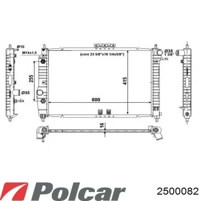 2500082 Polcar Радіатор охолодження двигуна