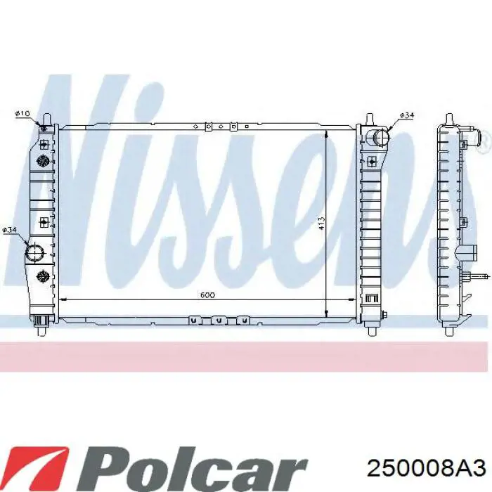 Радіатор основний Polcar 250008A3 ціна, від 44.89 USD