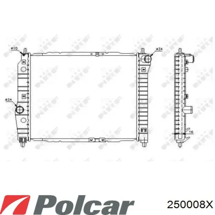 250008X Polcar радіатор охолодження двигуна