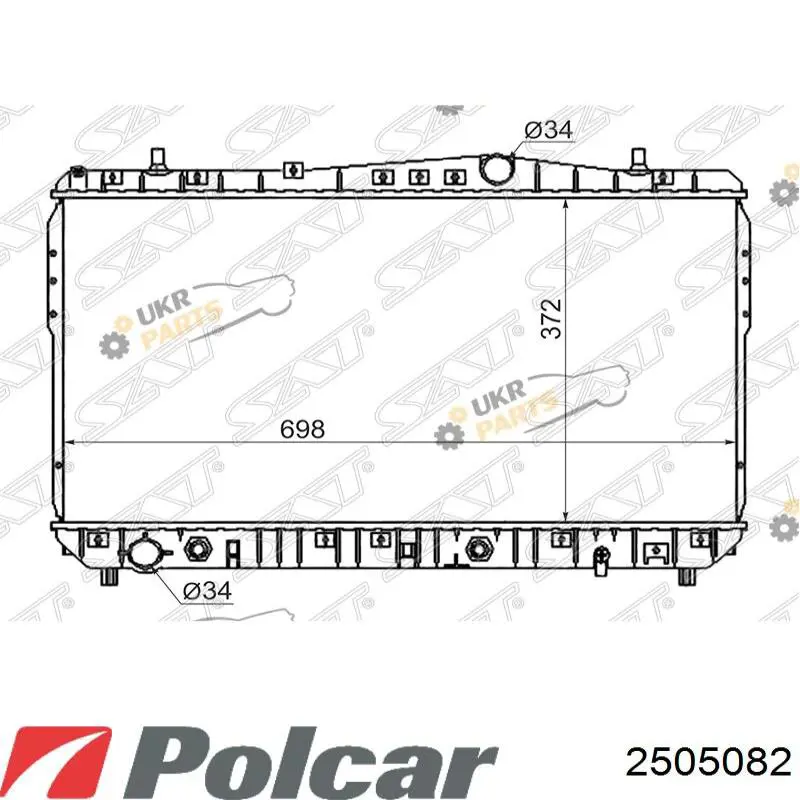 2505082 Polcar радіатор охолодження двигуна