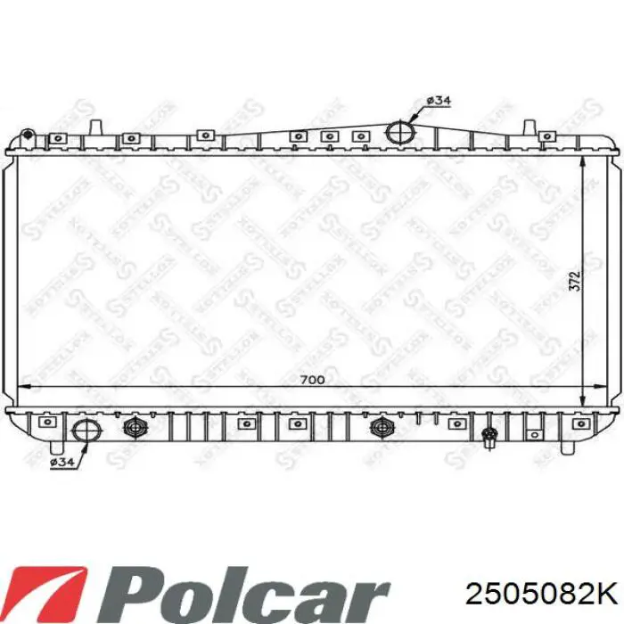 2505082K Polcar Радіатор охолодження двигуна