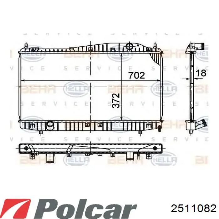 Радіатор основний Polcar 2511082 ціна, від 65.24 USD