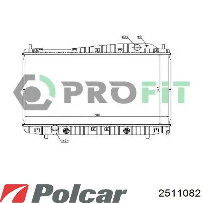 2511082 Polcar радіатор охолодження двигуна