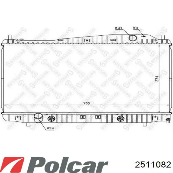Купити 2511082 Polcar Радіатор двигуна