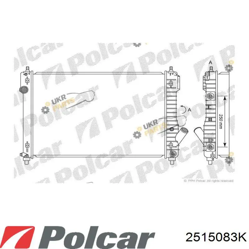 2515083K Polcar радіатор охолодження двигуна