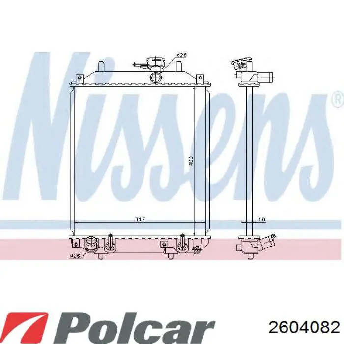 Радіатор основний Polcar 2604082 ціна, від 45.58 USD