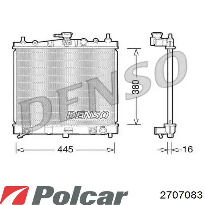 Радіатор основний Polcar 2707083 ціна, від 62.85 USD