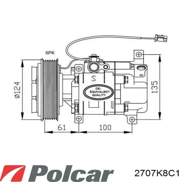 Конденсатор кондиціонера Polcar 2707K8C1 ціна, від 70.30 USD