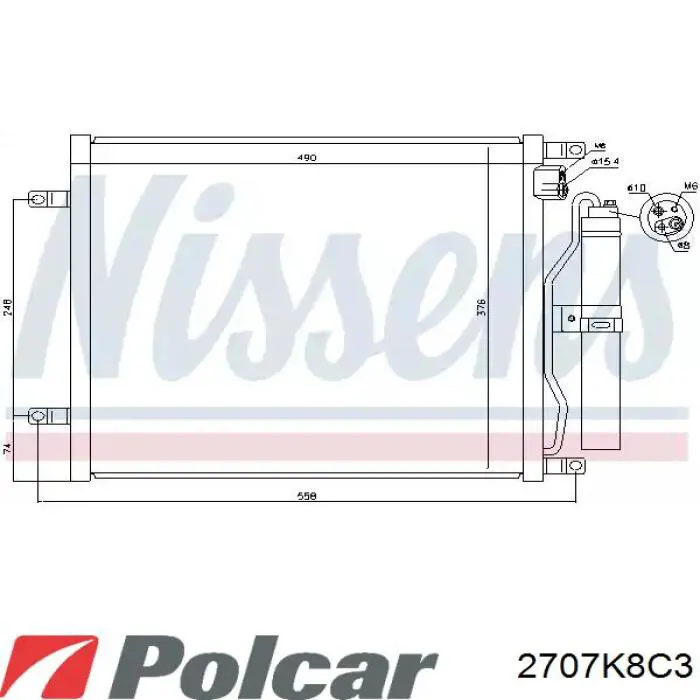 Купити 2707K8C3 Polcar Радіатор системи охолодження кондиціонера