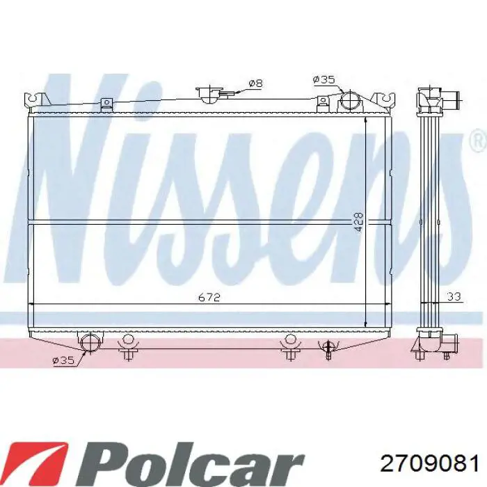 Купити 2709081 Polcar Радіатор двигуна