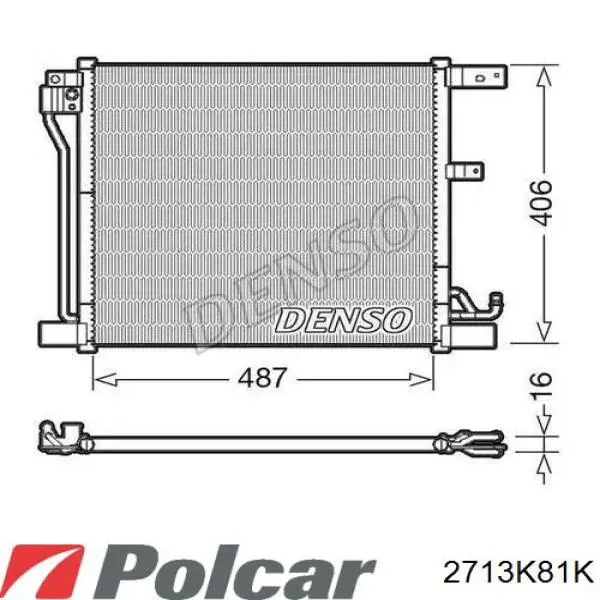 2713K81K Polcar радіатор кондиціонера