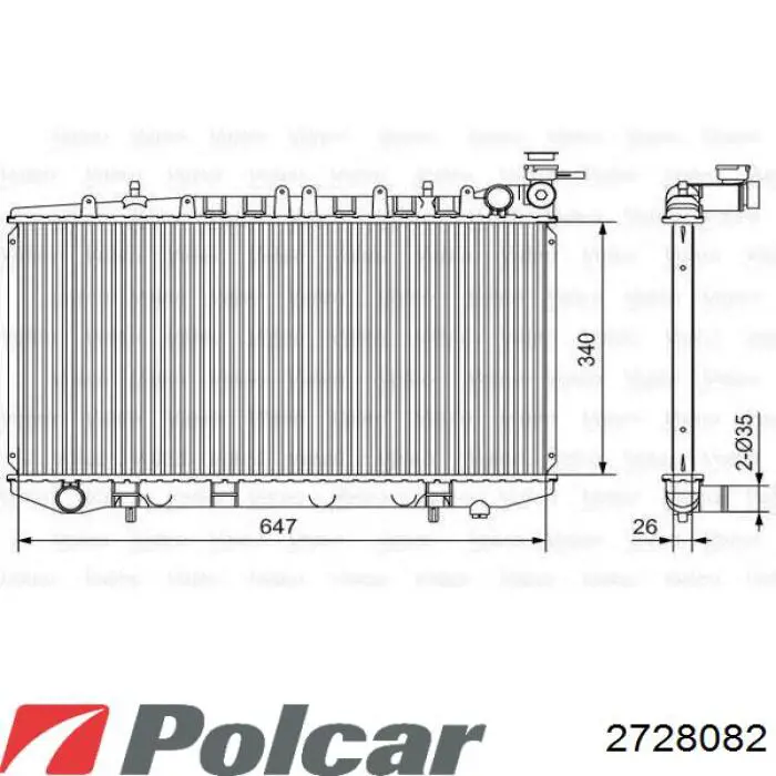 Радіатор основний Polcar 2728082 ціна, від 60.08 USD