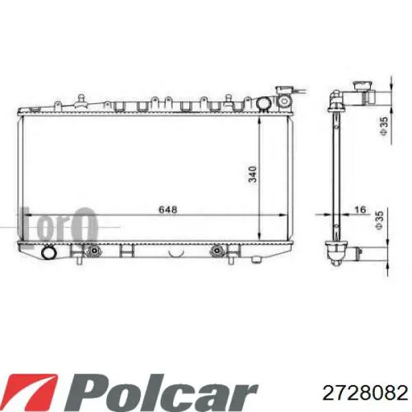 2728082 Polcar радіатор охолодження двигуна