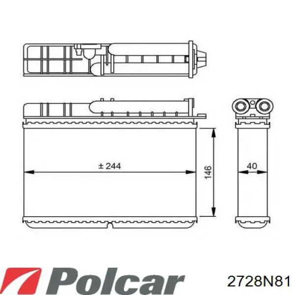 Радіатор пічки (обігрівача) Polcar 2728N81 ціна, від 32.26 USD