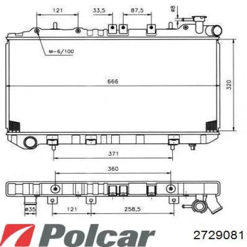 Купити 2729081 Polcar Радіатор двигуна
