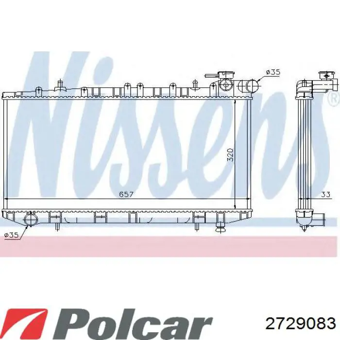 Купити 2729083 Polcar Радіатор двигуна