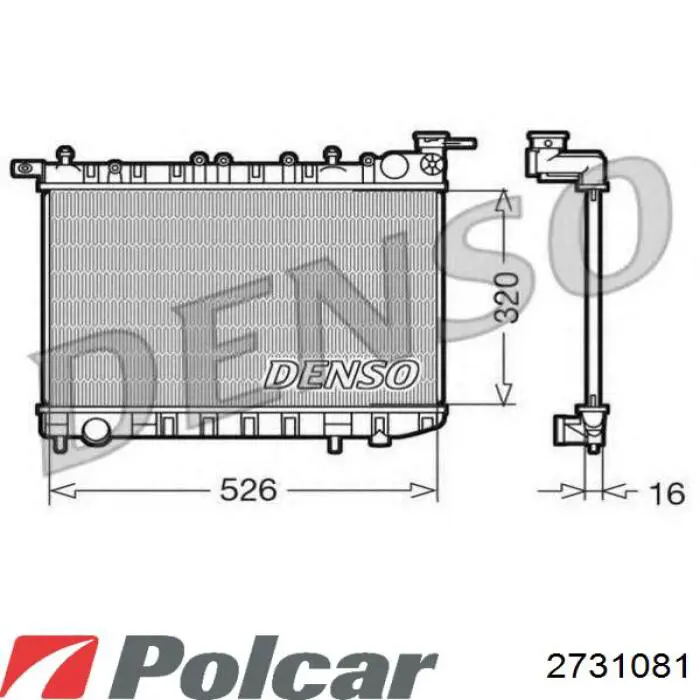 2731081 Polcar радіатор охолодження двигуна