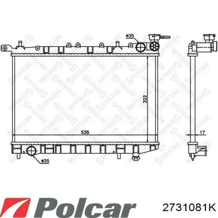 2731081K Polcar радіатор охолодження двигуна