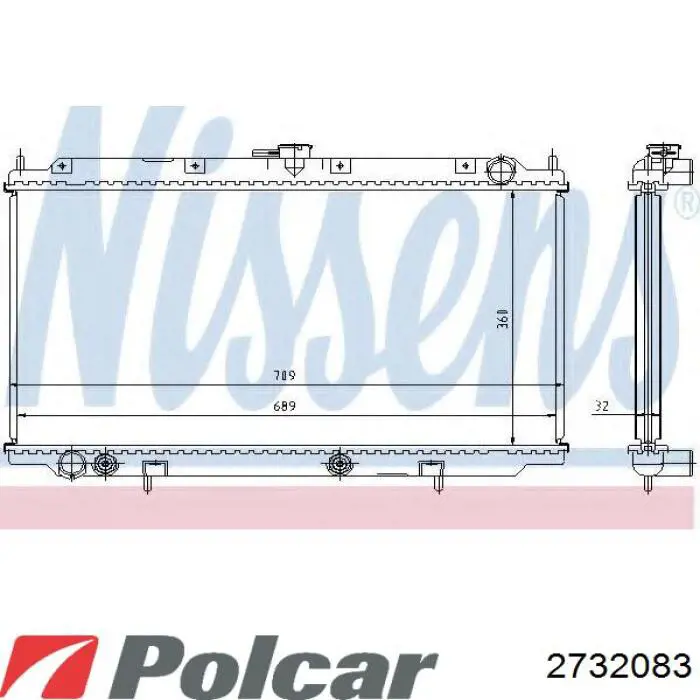 Купити 2732083 Polcar Радіатор двигуна