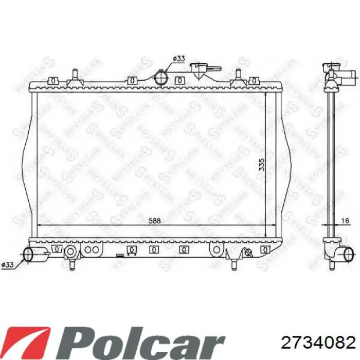 Купити 2734082 Polcar Радіатор двигуна