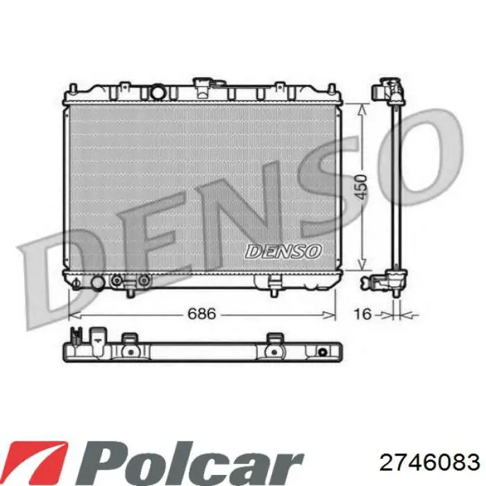 2746083 Polcar радіатор охолодження двигуна