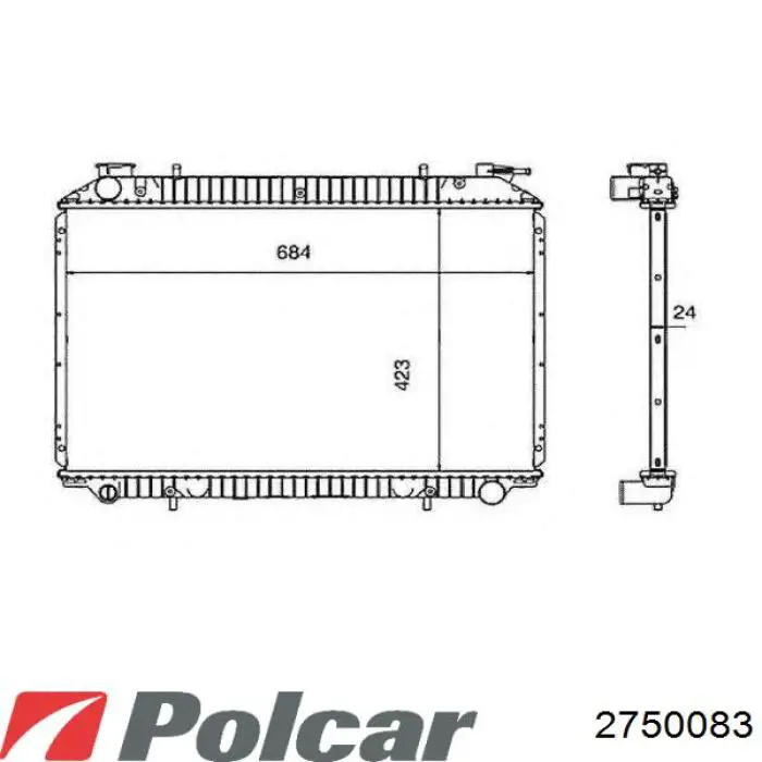 Радіатор охолодження двигуна 2750083 Polcar