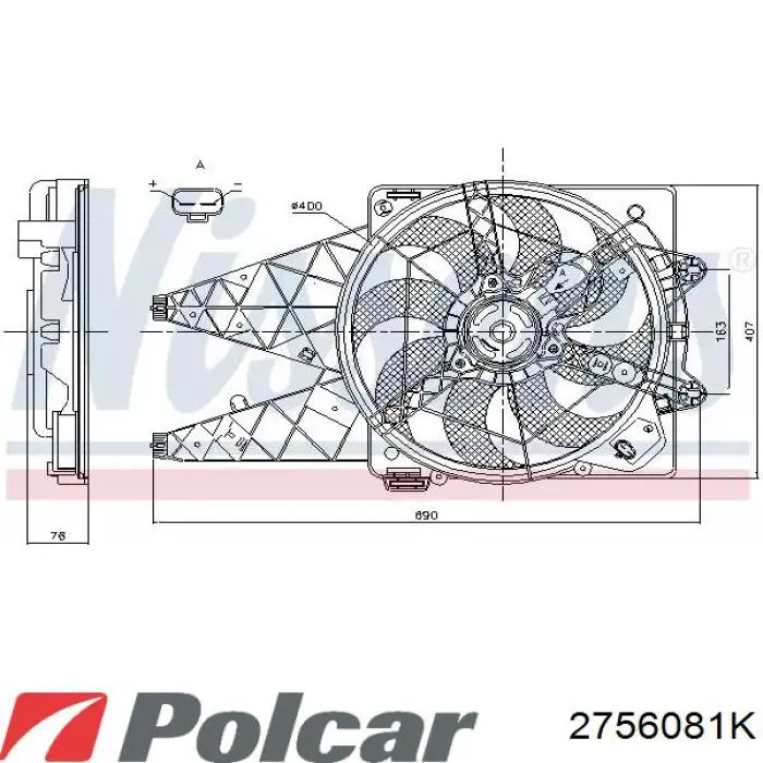 2756081K Polcar радіатор охолодження двигуна