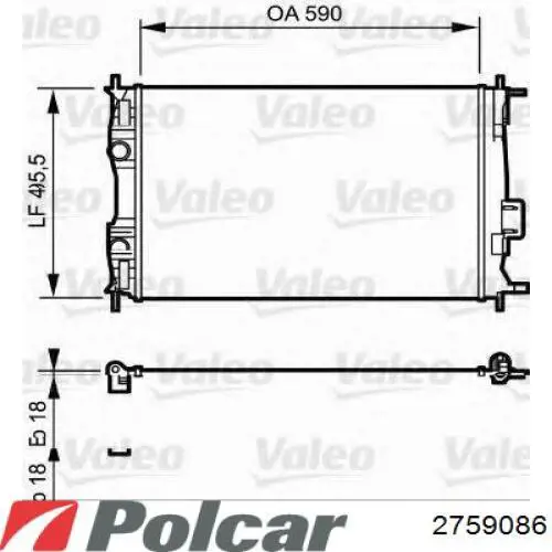 2759086 Polcar Радіатор охолодження двигуна
