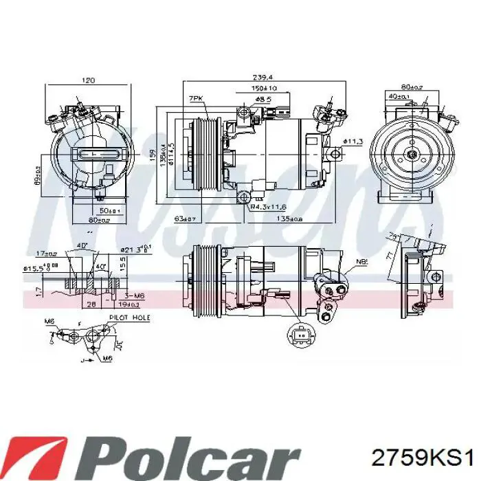 Купити 2759KS1 Polcar Компресор кліматичної установки