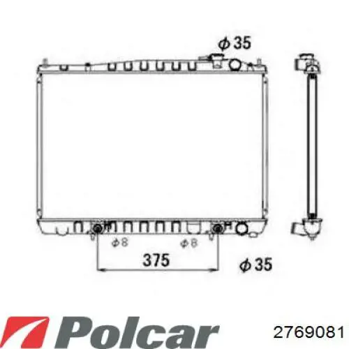 Радіатор охолодження двигуна 2769081 Polcar