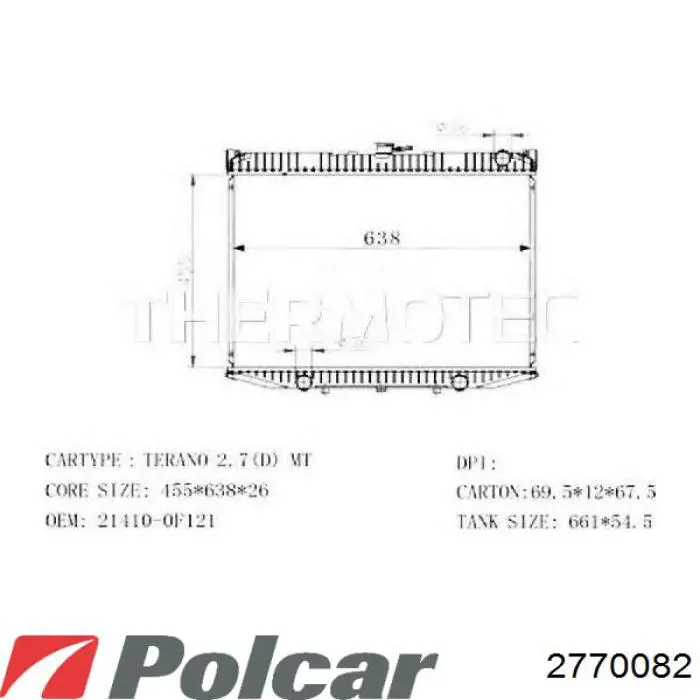 2770082 Polcar Радіатор охолодження двигуна